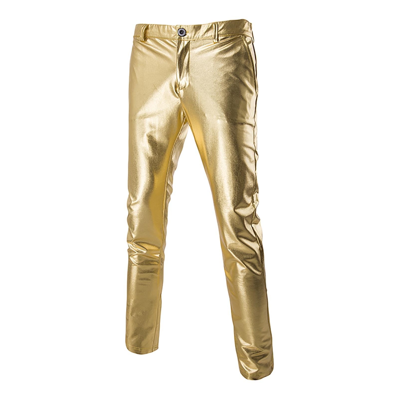 Costume smoking métallisé slim fit 2 pièces homme doré brillant paillettes mariage fête carnaval