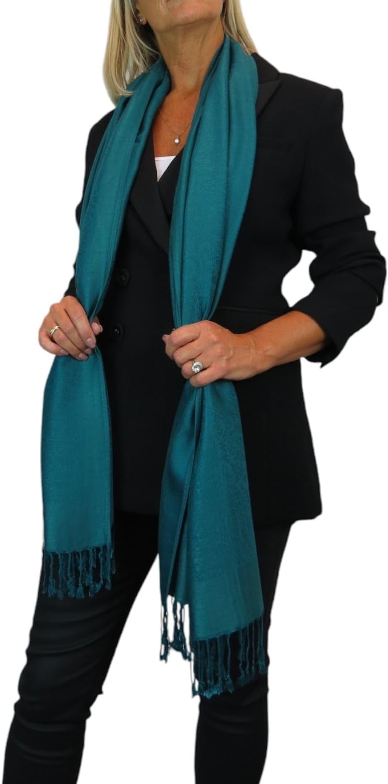 Paulo DueWomen's Paisley Jacquard Design Scarf Ladies Lightweight Pashmina Shawl with Tassel Ends