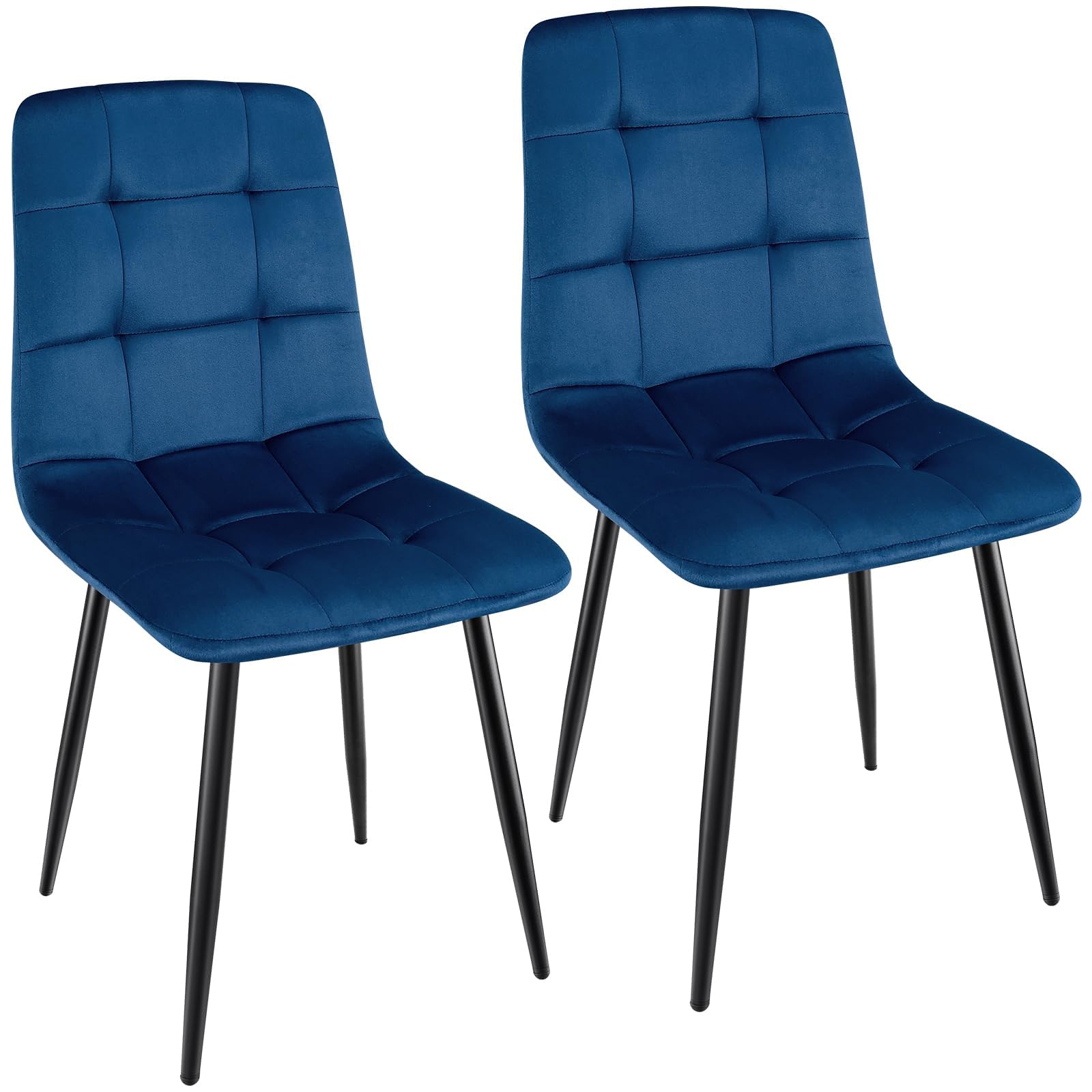 Sedie Sala da Pranzo Set di 2, Addensato Olandese Cuscino di Velluto Adatto per Sala da Pranzo, Cucina, Soggiorno, Blu Scuro.