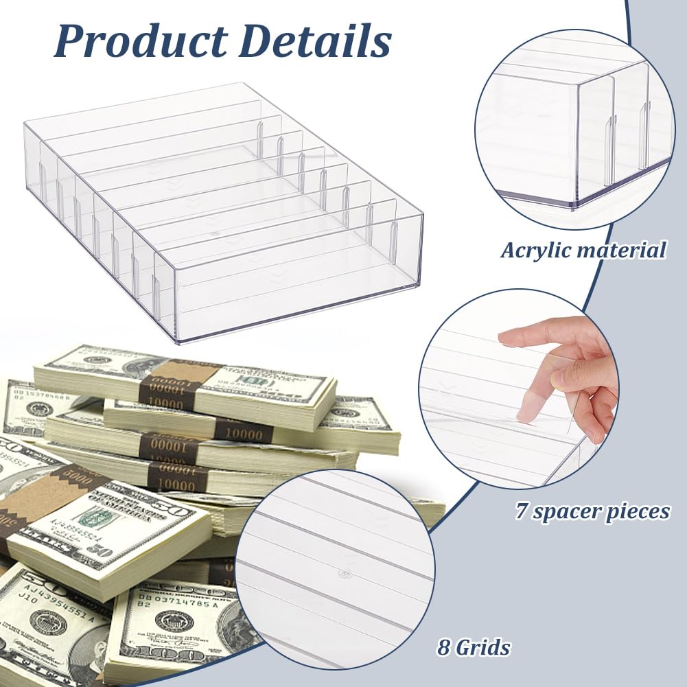 Range Billets Banque Organisateur Billets En Acrylique OLYCRAFT - Avec 100 Enveloppes Porte Monnaie Gestion De Budget