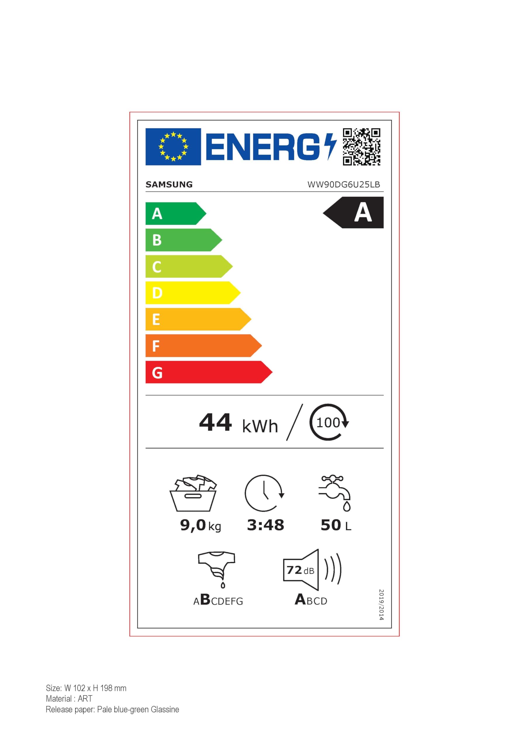 Samsung WW90DG6U25LBU2 Waschmaschine, 9 kg, 1.400 U/min, Extra energiesparend, EEK: A (-10%), AI Ecobubble, SuperSpeed 39 Min, AI Control, SmartThings App und AI Energy Mode, Schwarz