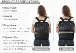 Kah&Kee Leather Backpack for Women 15-inch Laptop Bag | Teacher Professional, Diaper Bag Backpack, Work, School,& Travel