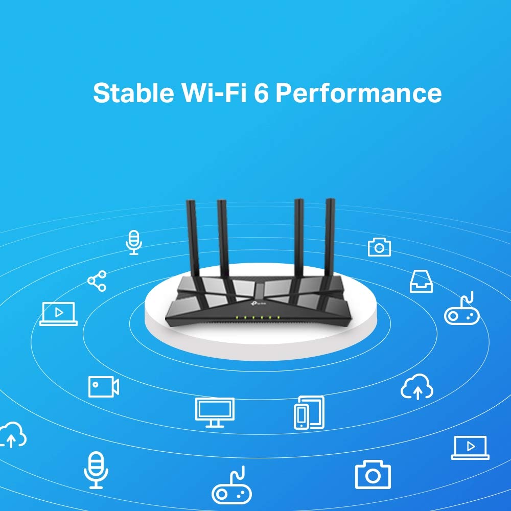 TP-Link Archer AX10 Wi-Fi 6 WLAN Router, Dualband AX1500, 5 Gigabit-Ports, WPA3, Kindersicherung, 2 Räume abdecken, keine DSL-Funktion