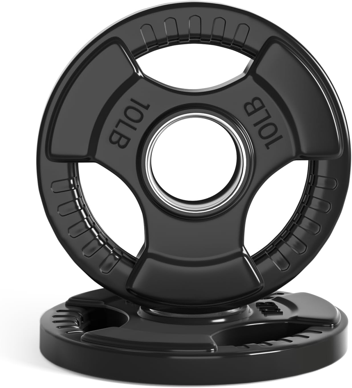 LIONSCOOL Placas de peso de agarre olímpico de goma de 2 pulgadas para entrenamiento de fuerza, levantamiento de pesas, placa de hierro fundido