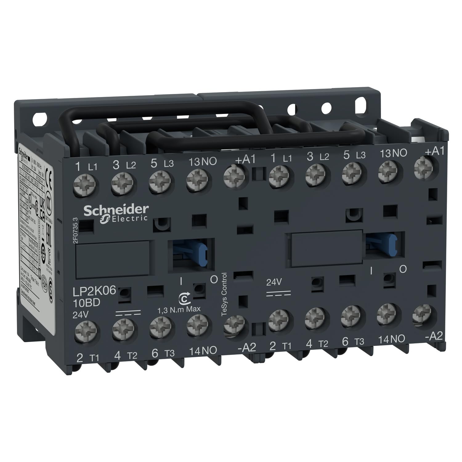 Schneider Electric LP2K0910BD TeSys K Contactor Inversor 3P AC-3, 440 V 9 A, Bobina 24 V CD