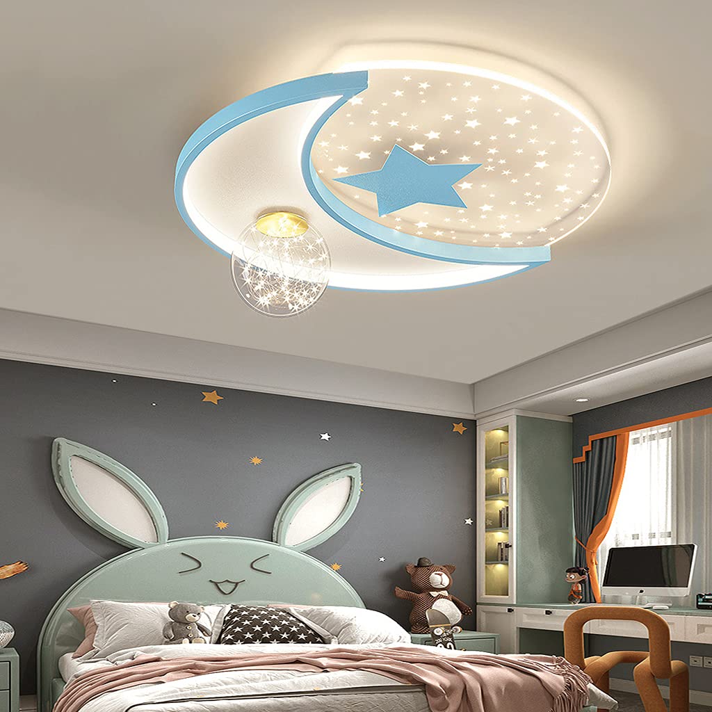 plafondlamp kinderkamer dimmen led plafondlamp moderne ster raket inbouw plafondlamp voor jongens meisjeskamer kinderkamer kleuterschool 19,7/blauw/met afstandsbediening Interesting