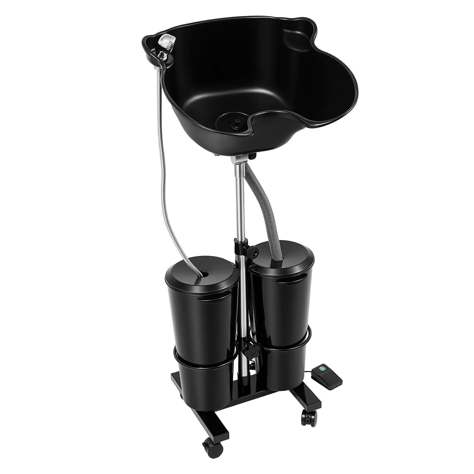 MINRS Mobiles Waschbecken Friseur, Haarwaschbecken für Bettlägerige Höhenverstellbar Friseur Waschbecken mit Wassertank und Brause für Schönheitssalons, Spas, Krankenhäuser, Friseurläden