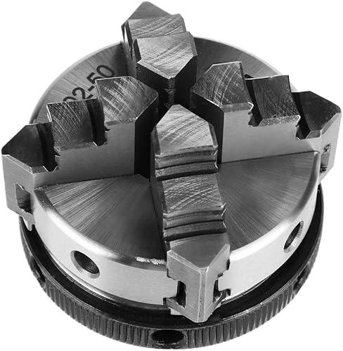 Miniatura 9 de Mini torno de 4 mandíbulas de 1.969 in, sujeción autocentrante reversible, montaje de rosca M14, torno manual para carpintería, mandril compacto con