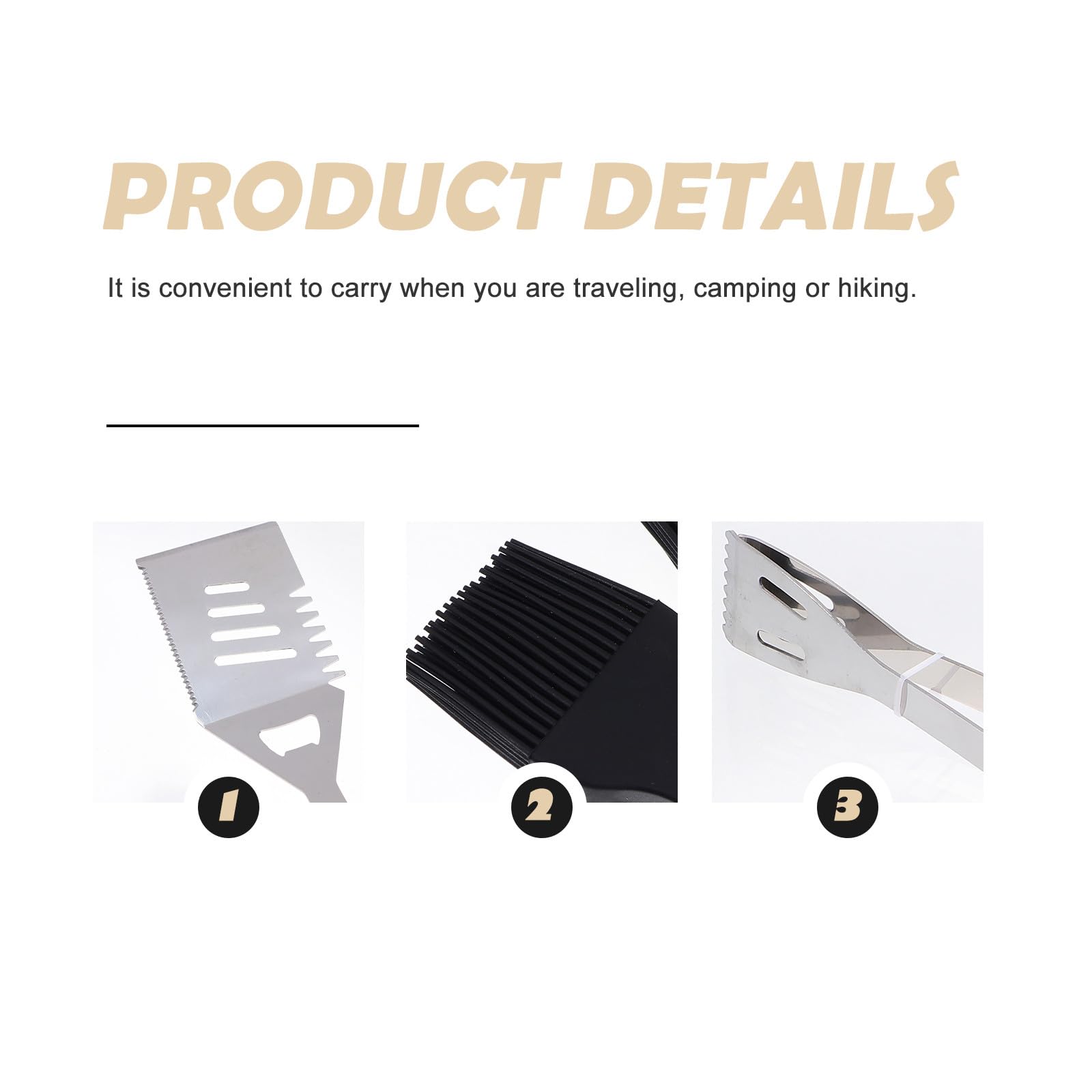 Kit Utensilios Barbacoa Acero Inoxidable Herramientas BBQ Portátiles con Bolsa Oxford para Exterior Incluye Pinzas Parrilla y Accesorios Resistente para Camping y Jardín