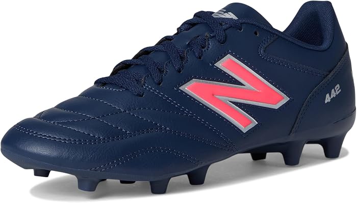 Мужские бутсы New Balance 442 Academy FG V2 Soccer, цвет: Тёмно-синий — фото 4