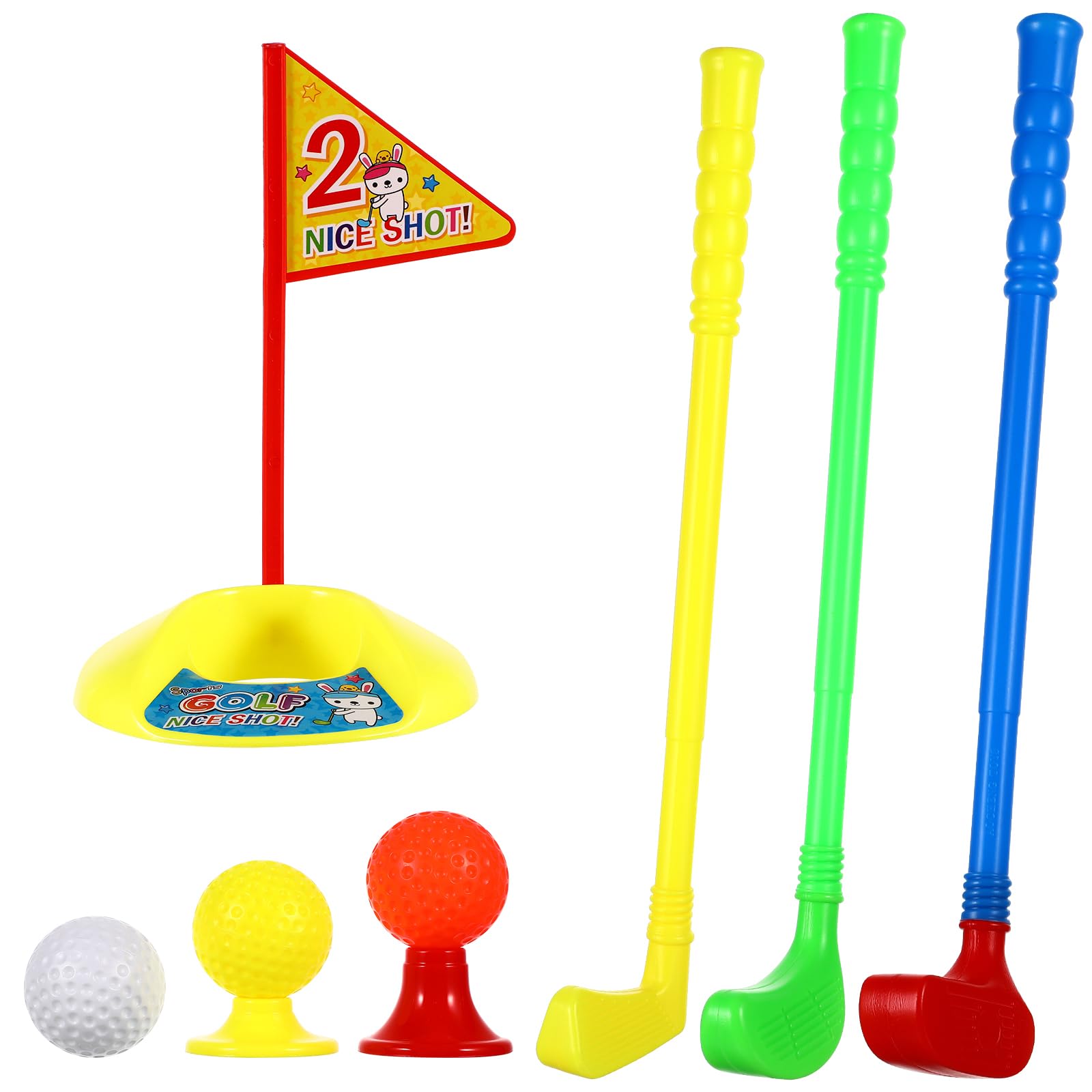 Homoyoyo Toddler Golf Set: Plastic Golf Clubs Set Colorful Kids Golf Clubs