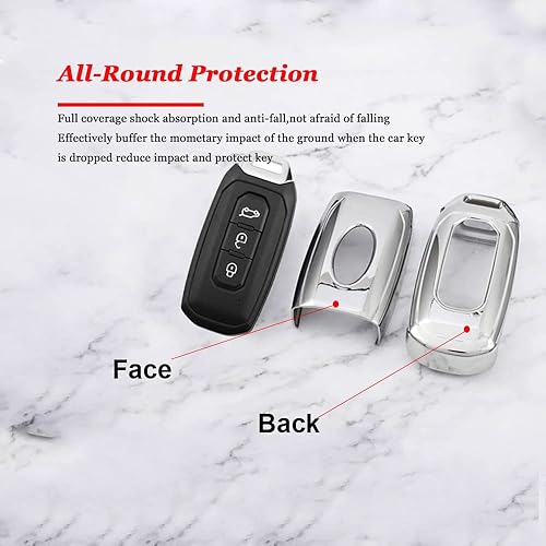 Miniatura 4 de SANRILY Funda para llavero de TPU chapado para Ford Territory 2023 2022 2021 de titanio EV sin llave con llavero morado y negro