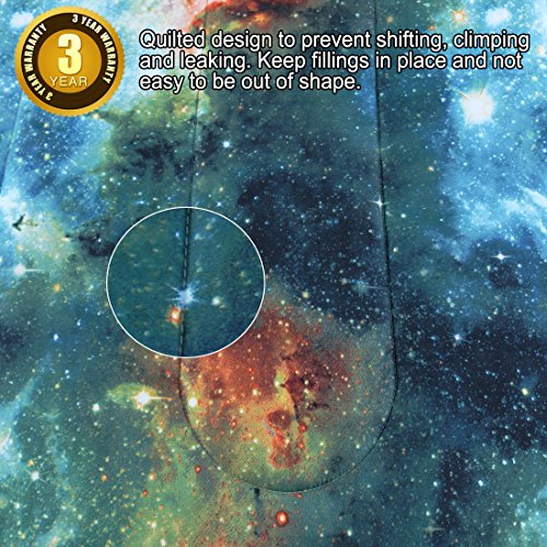 Uxcell Twin Comforter Sets 2-Piece Galaxies Blue - 3D Space Themed - All-Season Down Alternative Quilted Duvet - Reversible Design - Includes 1 Comforter, 1 Pillow Case #TOP4