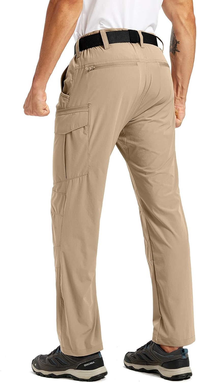 NAVEKULL Men's Quick Dry Hiking Pants Lightweight Water Resistant Work Cargo Pants Stretch Outdoor Fishing Tactical Trousers