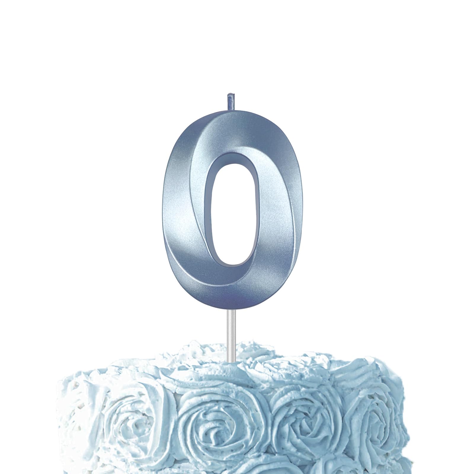 Blue Birthday Number 0 Candles for Wedding Party Cake Decorations