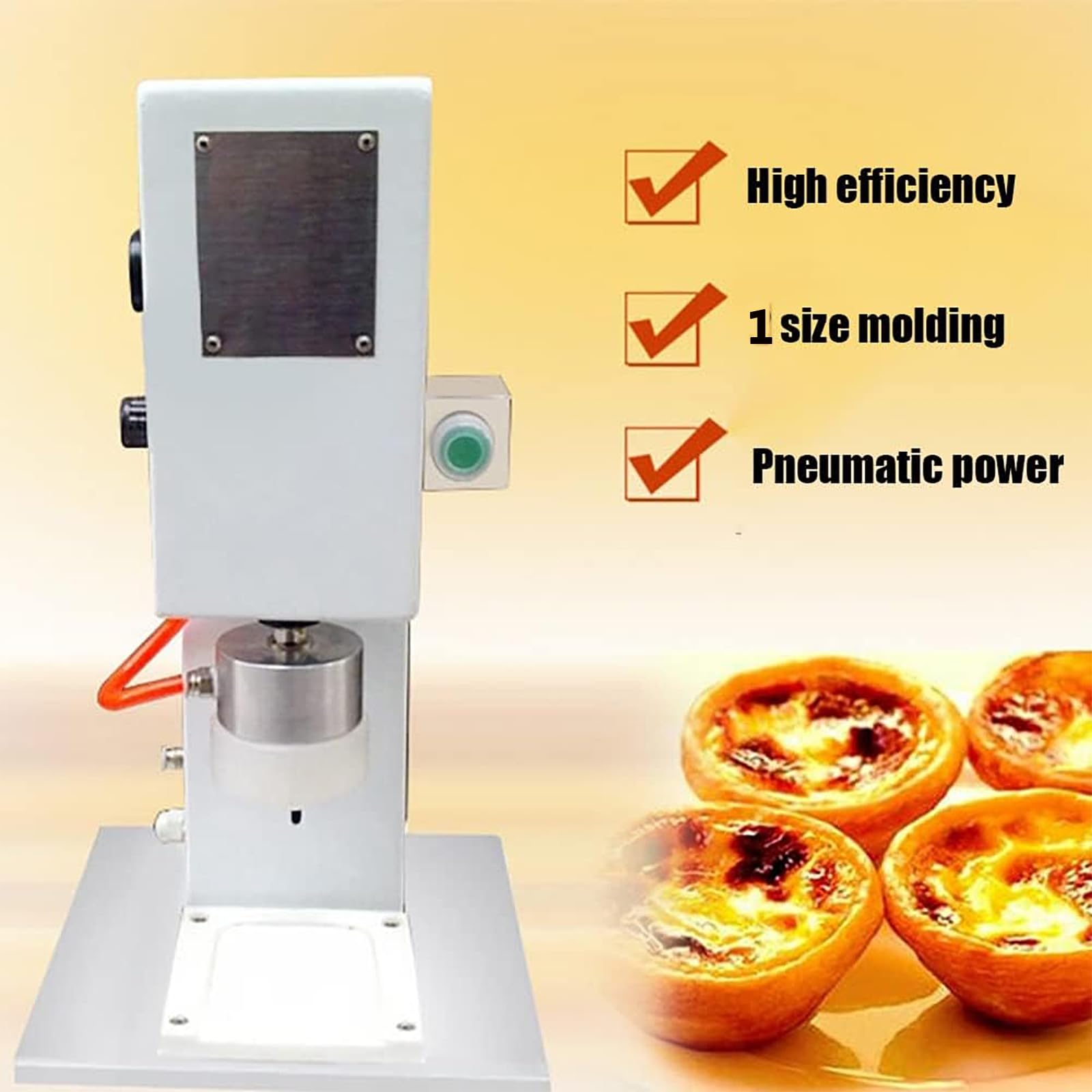 Machine pneumatique à tarte aux œufs, haute efficacité de pressage avec 1 jeu de moules, 1000 pièces/heure, production rapide et complète de tarte aux œufs pour une meilleure efficacité