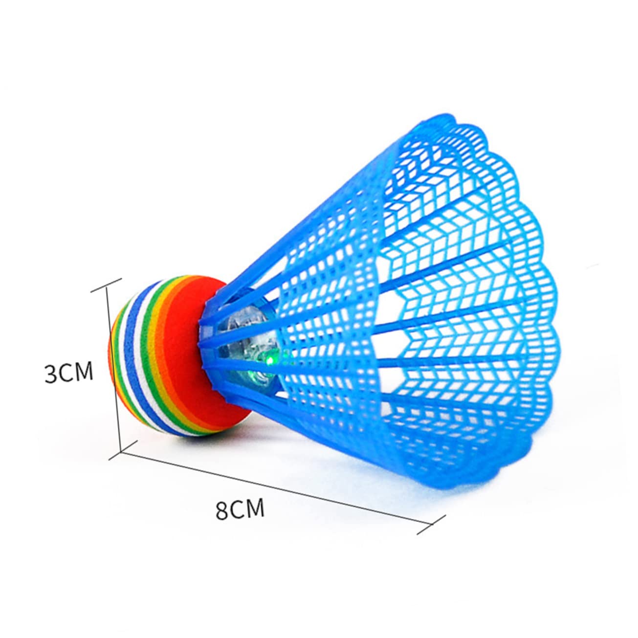 Abaodam 4Pcs LED Nylon Badminton Shuttlecocks Glow The Dark Birdies for Sports for Durable Stable Blue Pink