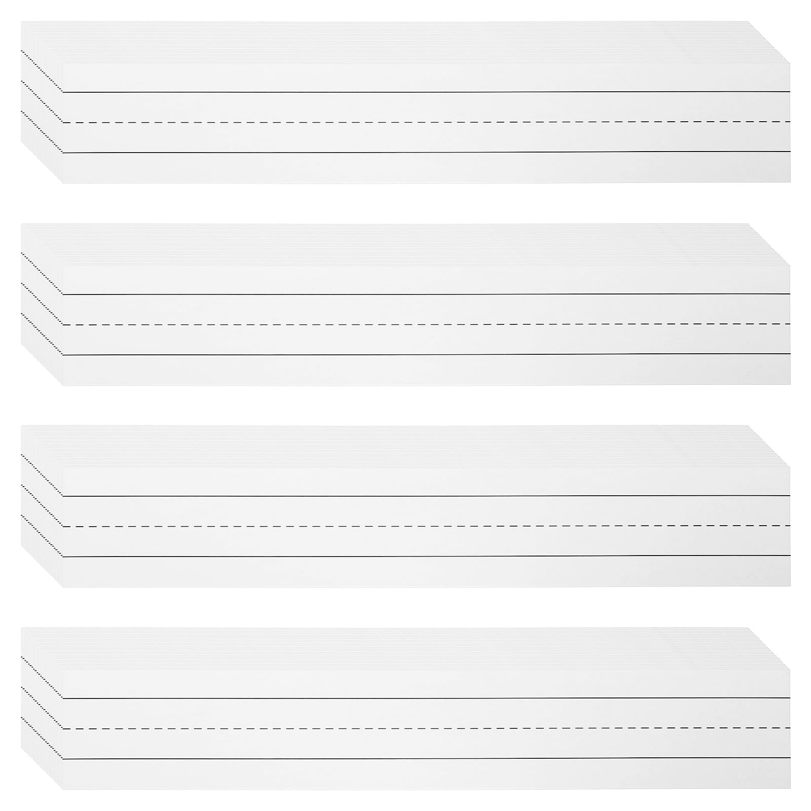 PATIKIL 100 Fogli Strisce Frasi Cancellabili A Secco, 5,1 x 30,5 cm Carta Rigata Nera Riutilizzabile Strisce Frasi Per Insegnanti Programma Aula