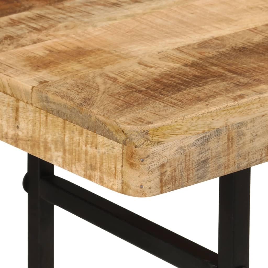 Stolik pomocniczy 112 x 36 x 76 cm mango lite drewno żelazne przemysłowy salon korytarz sypialnia stół siodłowy z miejscem do przechowywania i kółkami do wygodnego ustawienia