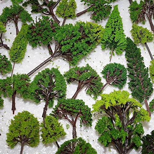 25Pcs Mixed Model Trees Model Train Scenery Architecture Trees Model Scenery With No Stands£¨0.79-2.36Inch£© (All Green) #TOP1