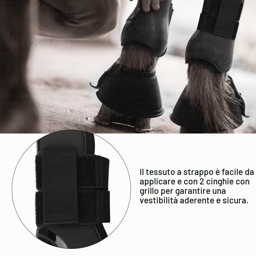YOUTHINK Stivali da Cavallo 2 Paia di Fasce Elastiche per Le Gambe del Cavallo in PU per Il Salto di Formazione(M)