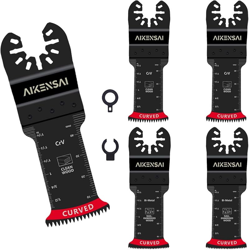 7 PCS Curved Oscillating Saw Blades, Multitool Blades with Arc Edge for Wood and Metal, Oscillating Tool Accessories Fit Dewalt Milwaukee Makita Bosch Dremel etc