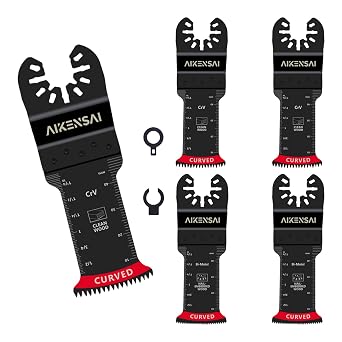 7 PCS Curved Oscillating Tool Saw Blades Kit Arc Edge Wood Metal