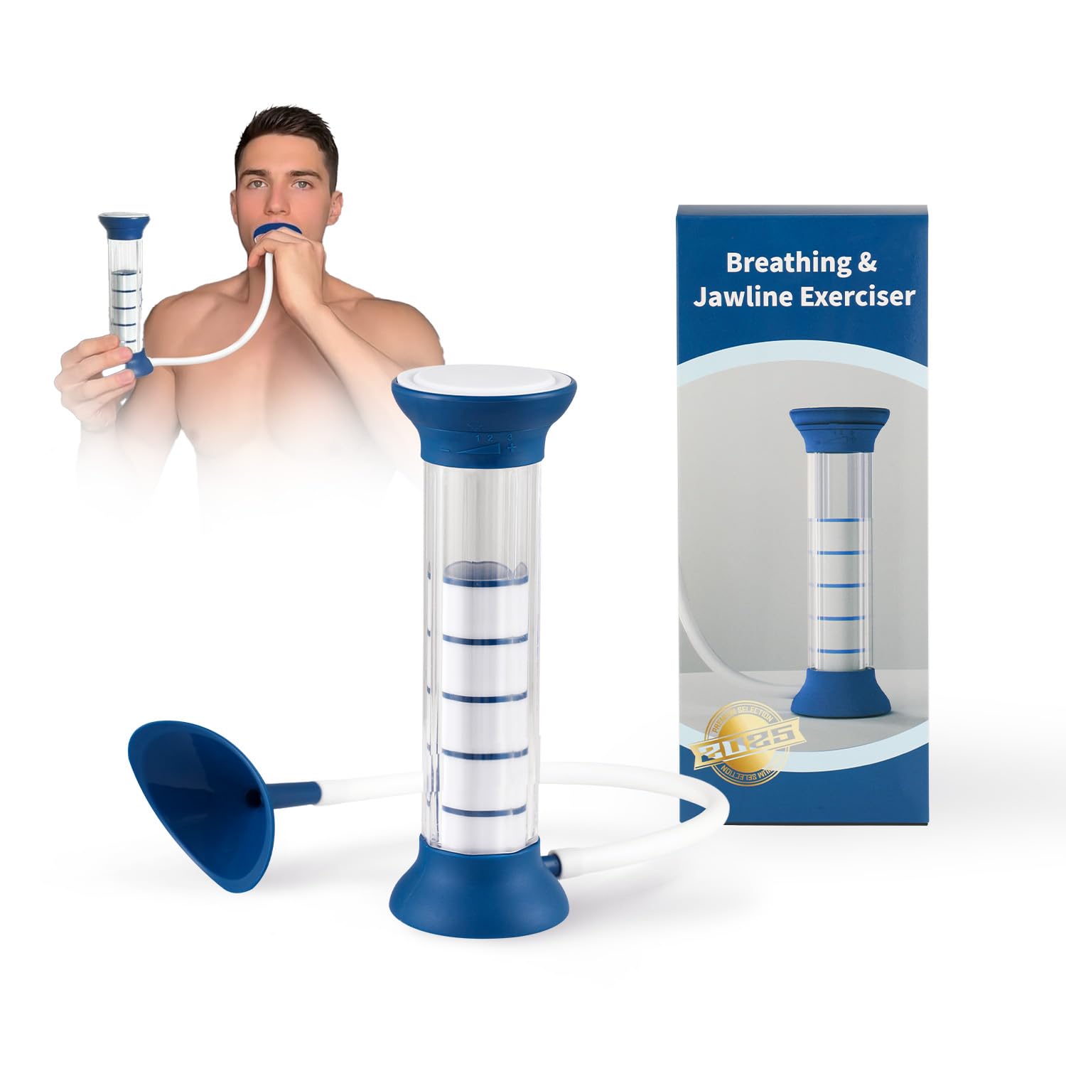 2-in-1 Breathwork Jawline TrainerFlip-to-Breathe Inhale Exhale TrainerBreath Dumbbell Adjustable Resistance