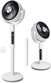 Levoit CirculAir Standing Fan: 908CFM 82ft Reach, 20dB Quiet Bedroom Fan, 9 Speeds, 120° Oscillating, Remote, ECO Sleep Modes