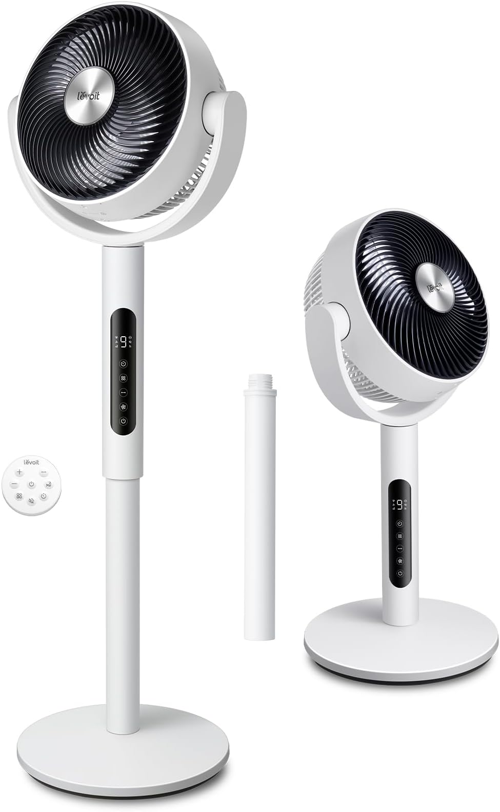 Levoit Standing Fan for Bedroom, CirculAir 120° Oscillating, Quiet 20dB, 9 Speeds, 4 Modes, DC Motor, 2 in 1 Pedestal & Tabletop, 82ft, Remote Control, Sensor, 9H Timer, 908CFM Ultra-High Airflow