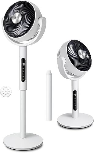 Levoit Ventilador de pie para dormitorio, CirculAir oscilante de 120, silencioso 20dB, 9 velocidades, 4 modos, motor de CC, pedestal y mesa 2 en 1,