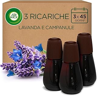 Air Wick Ricarica per Diffusore di Oli Essenziali Armonia Istantanea, 3 Ricariche, Fragranza Lavanda e Campanule, 3x20ml