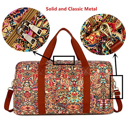 BAOSHA HB-32 Canvas Travel Duffel Bag Weekender Overnight Bag Carry on Oversized for Ladies Women (Colour)