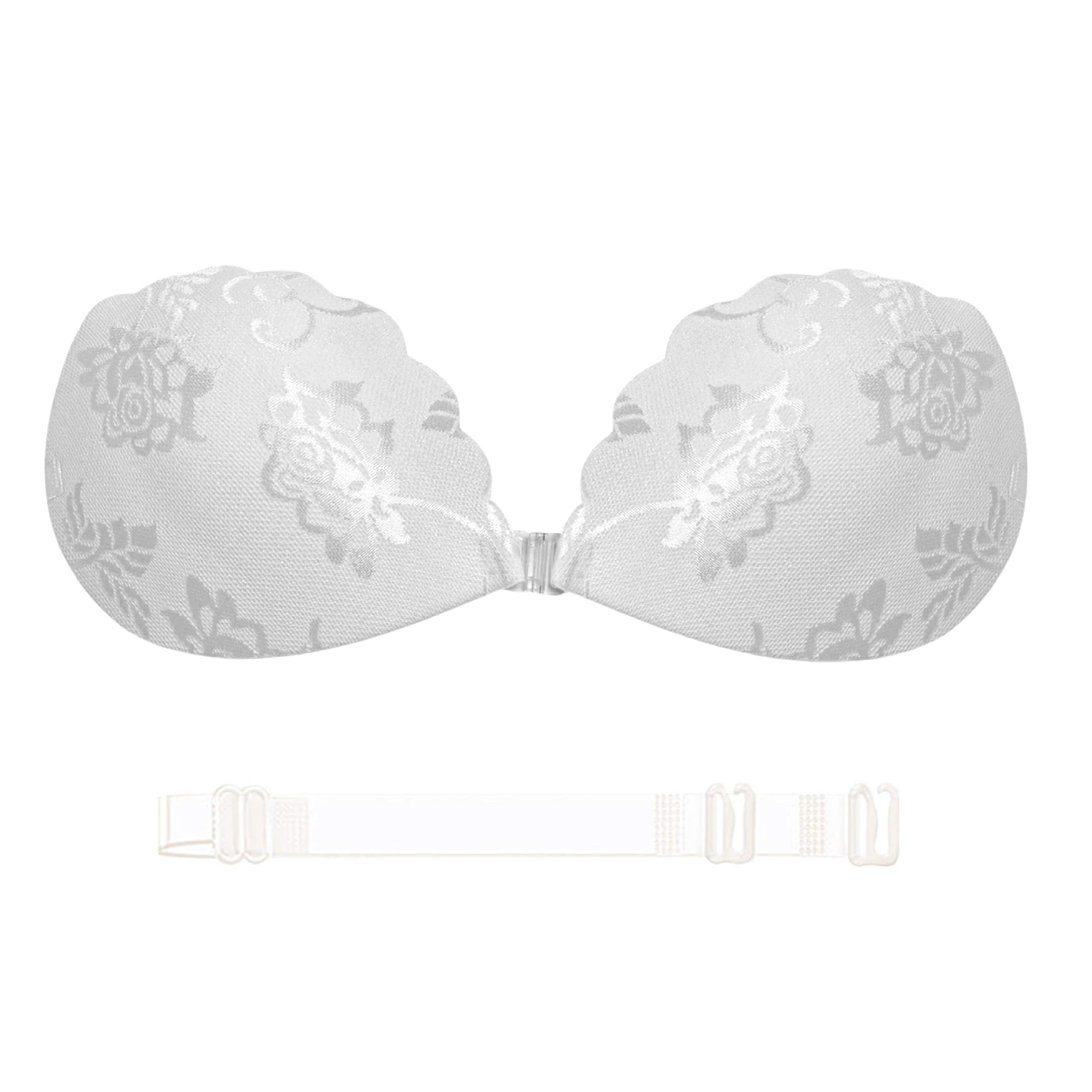 Nimiah Soutien-gorge adhésif en dentelle sans bretelles | Soutien-gorge push-up invisible avec motif en dentelle | Soutien-gorge adhésif réutilisable pour femme