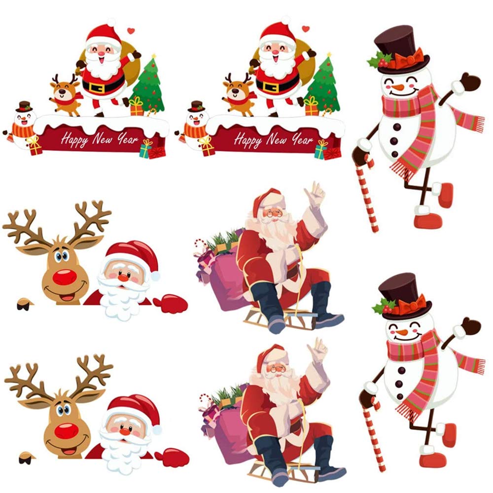 Pegatinas de interruptor de Navidad Kiddale de Papá Noel y muñeco de nieve para hogar, 8 piezas