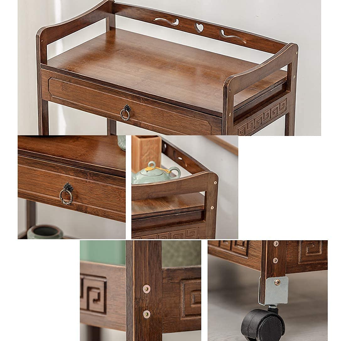 H3TF5J Trolley Traghetto con 3 Filetti per Lavoro in Cucina - Trolley Multiploppo - Armadietto di Rappresentanza con 4 Pintelli Ornati - Trolley da Carta per Cucina e Sala da Ricreazione - 4 piantini