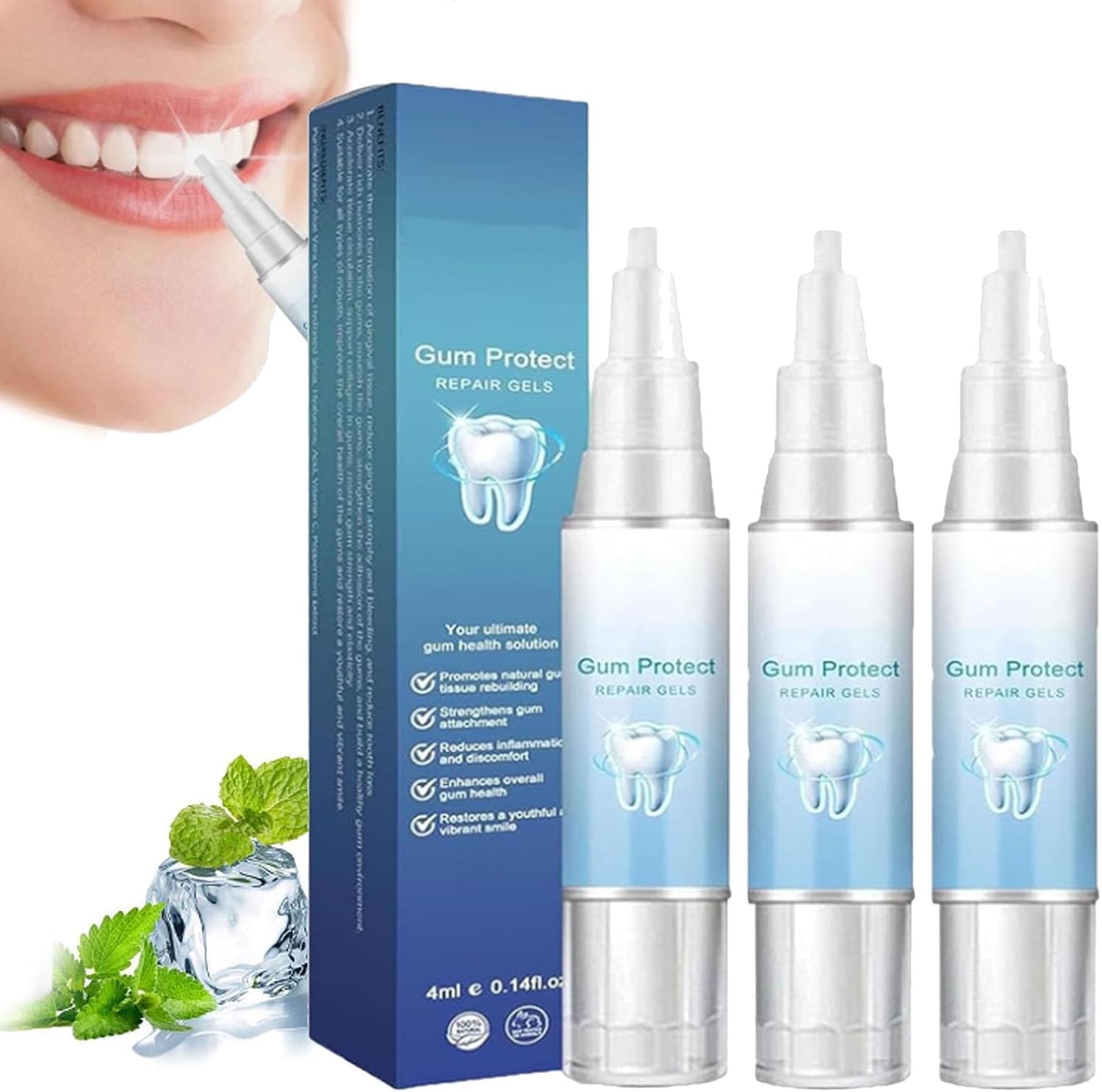 Gum Repair Gel, Gum Protect Repair Gel, Teeth Whitening Essence Pen, Fast and Effective Removal Tooth Stain, Reduce Yellowing