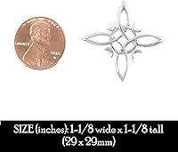 Vista 8 de Woot & Hammy Witch's Knot with Four Crescent Moons Pendant, Four Pointed Celtic Knot,100% Sterling Silver, Handmade