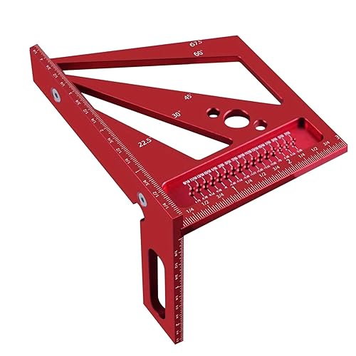 Regla de medición de ángulo múltiple 3D, transportador cuadrado de 22.5 a 90 grados, regla de triángulo de inglete, herramienta de medición para