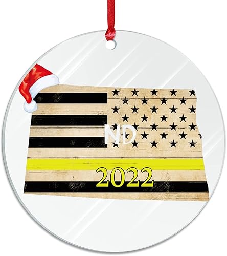 Miniatura 2 de BESTORLOVE Adorno acrílico de Navidad del estado de Vermont, adornos colgantes de Navidad, bandera estadounidense, nombre de la ciudad de 3 pulgadas