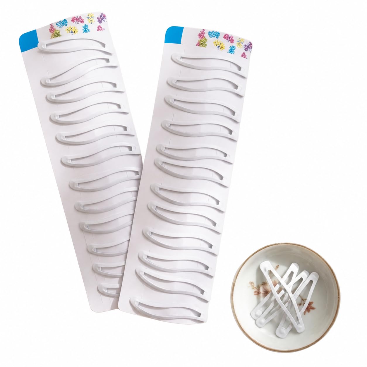 Professional Styling No Slip White Metal Wave Snap Hair Clips Set for Womens & Girls 24 Pcs-image-5