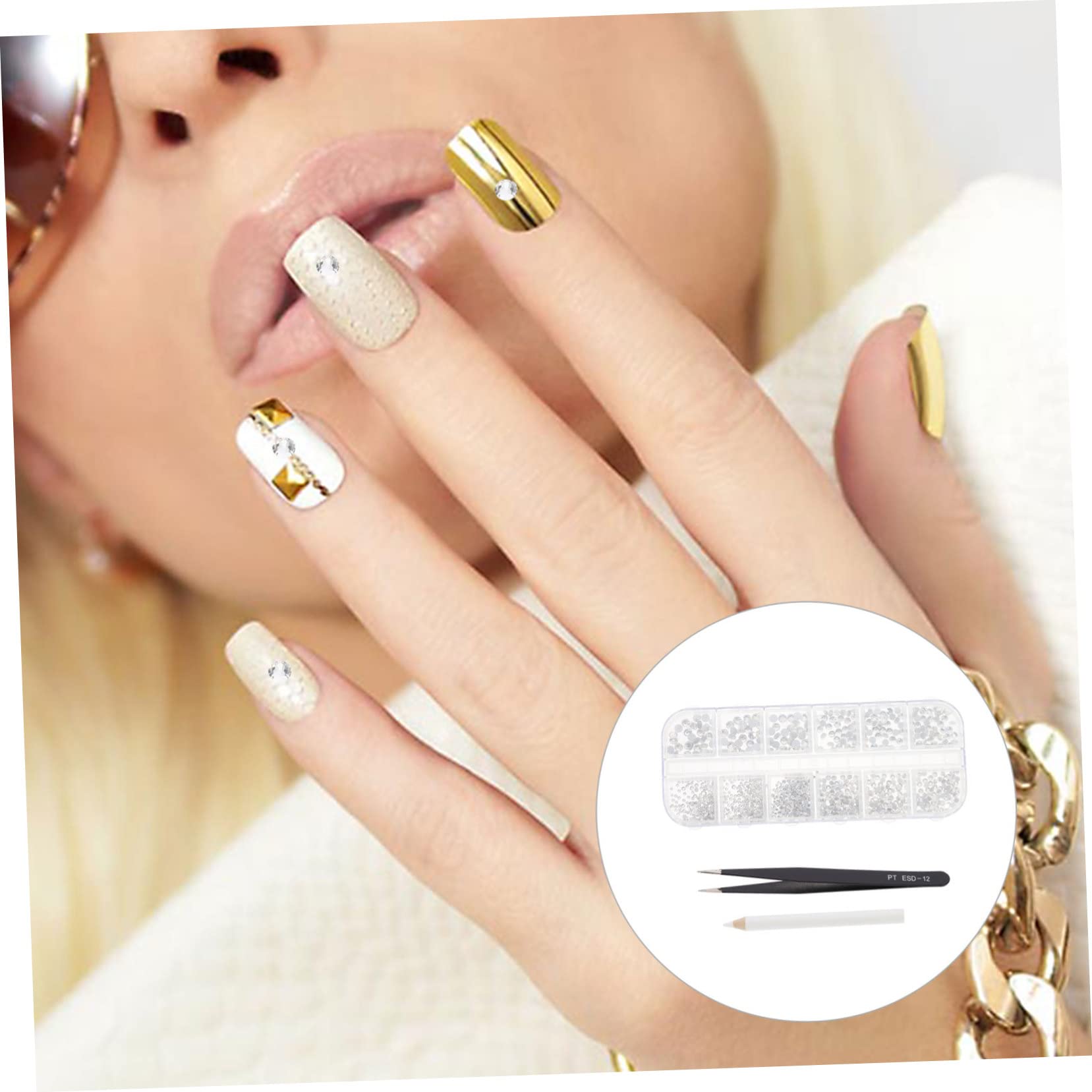 FRCOLOR 4 Set Di Ciondoli Per Unghie Con Strass Per Decorazioni Per Manicure E Trucco Gioielli Per Unghie Per Donne Donne E