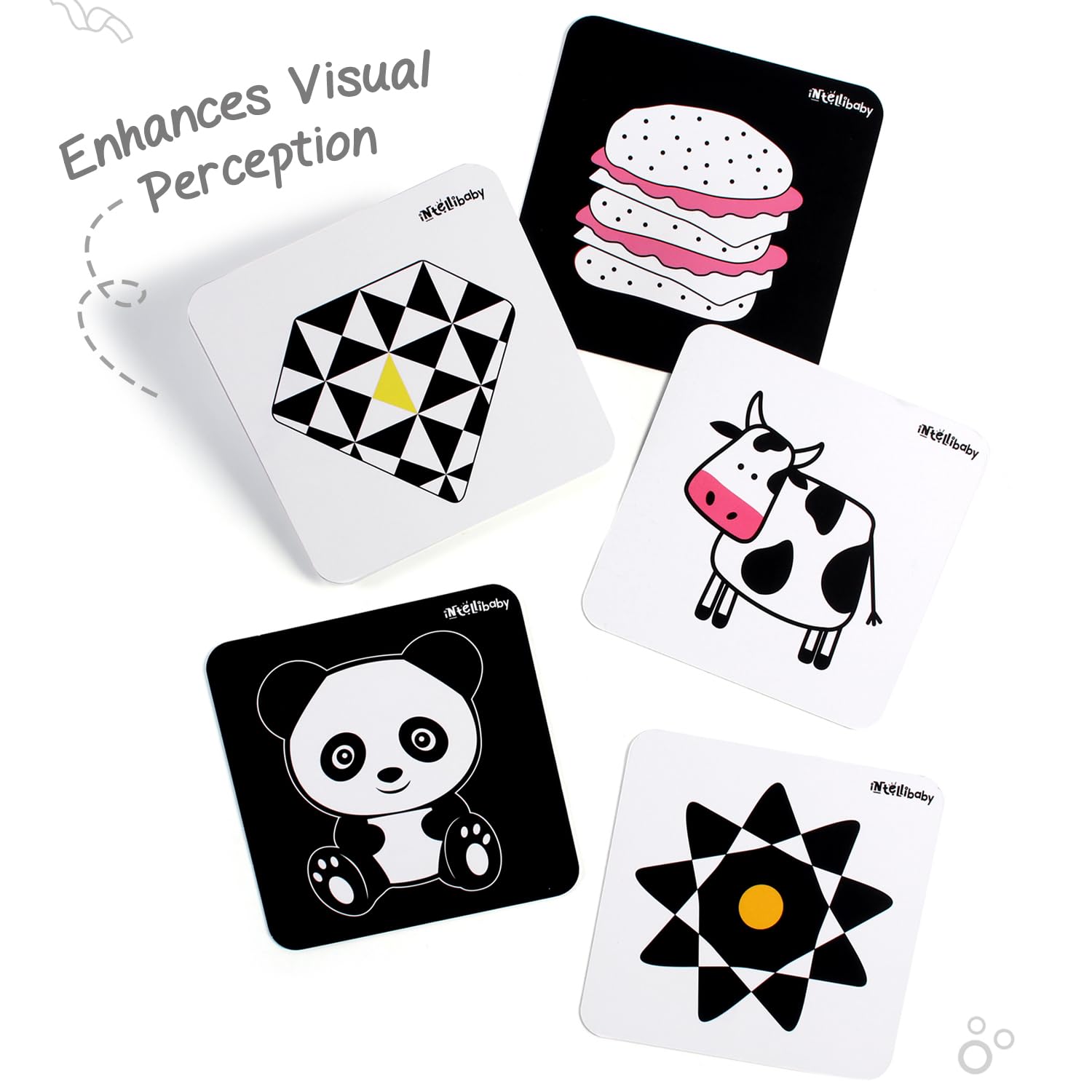 Intellibaby Premium Mirror and Monochrome Card Set | New Baby Gift, New Baby Card Game | Multicolor, 4+ Months, Size - L 20 x B 6 x H 15.8 cm 1