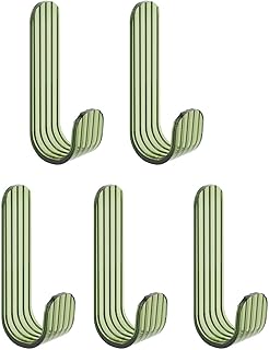 Maybenice 5pcs Adhesive Wall Hooks Transparent Door Key Cloth Coat Bathroom Robe Hanger Kitchen Rack Shelf Bag Hook Organizer Adhesive Hooks