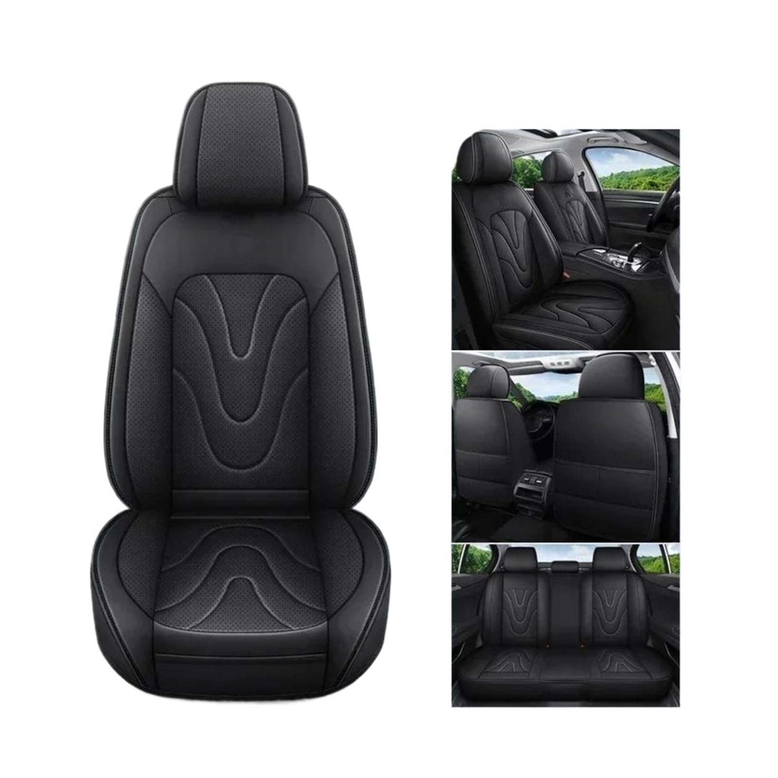Car Seat Covers For Mustang For Territory For Kuga Accessories Universal Full Coverage Car Seat Cover Car Seat Accessories(Black A)