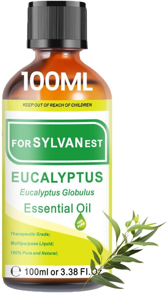Eucalyptus Essential Oil 100ML - Natural Eucalyptus Essential Oils for Diffuser, Humidifier, Aromatherapy, Shower, Bath, Candle and Soap Making