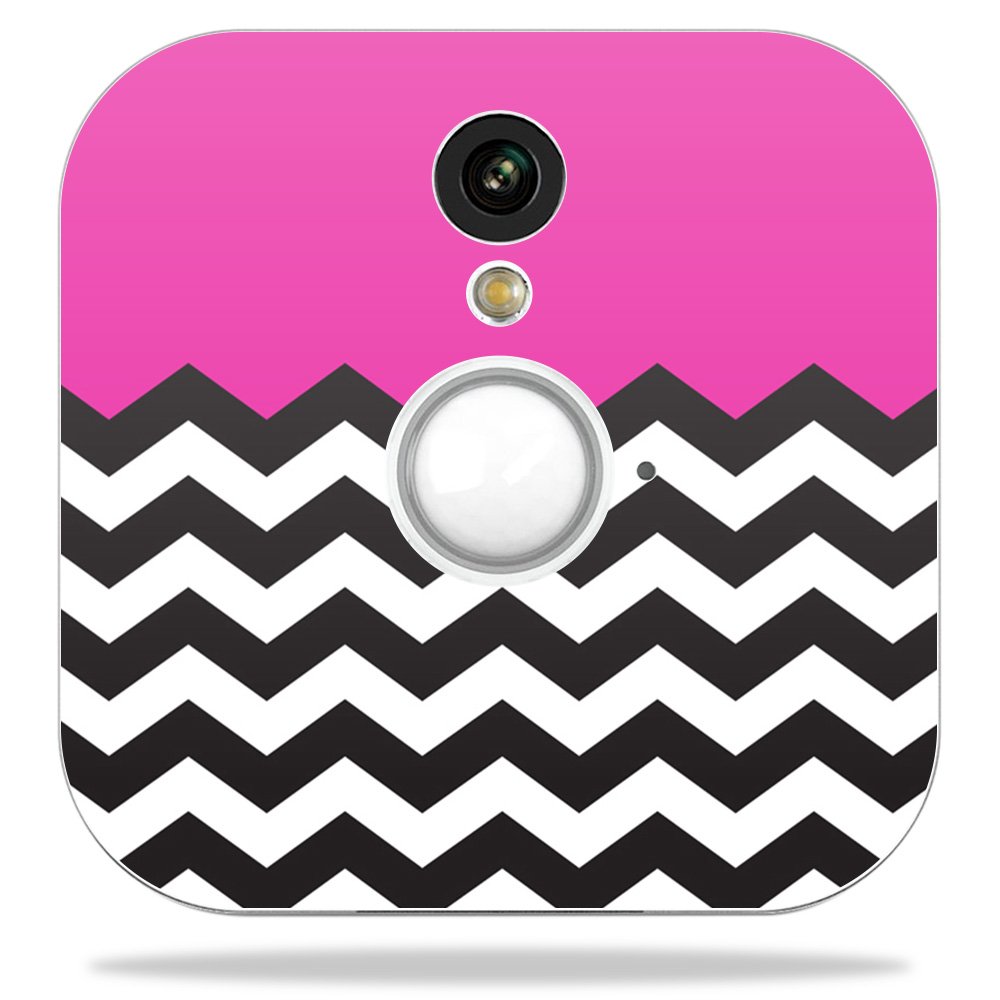 MightySkins Skin Compatible with Blink Home Security Camera - Hot Pink Chevron | Protective, Durable, and Unique Vinyl Decal wrap Cover | Easy to Apply, Remove, and Change Styles | Made in The USA