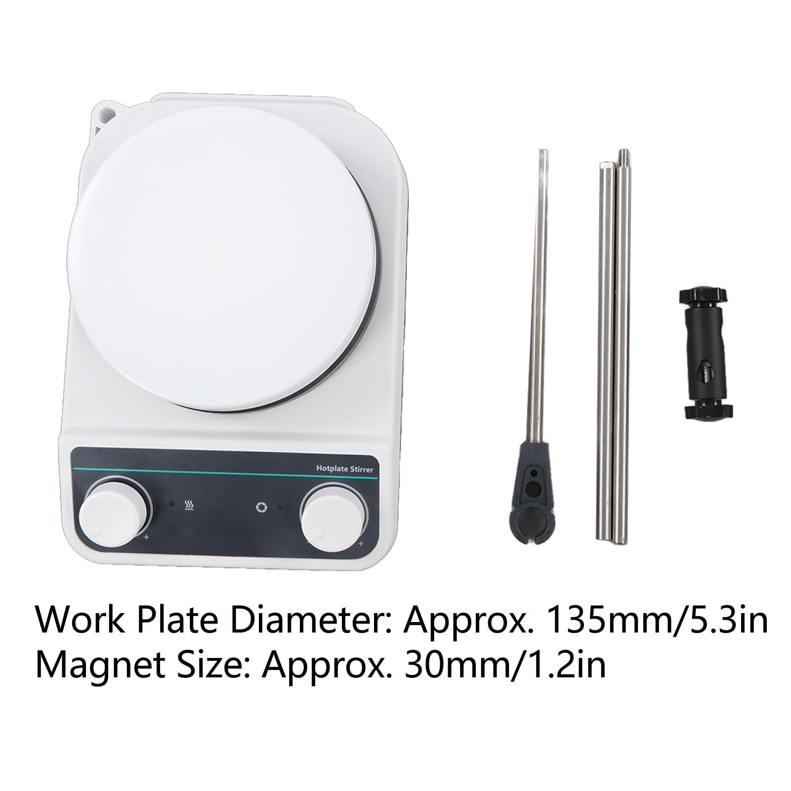 Mini-Rührplatten-Magnetrührer, Magnetischer Heizplattenmischer, Laborrührer, 2 L, 120 W, 200–1500 U/min, Magnetischer Heizplattenmischer (EU-Stecker)