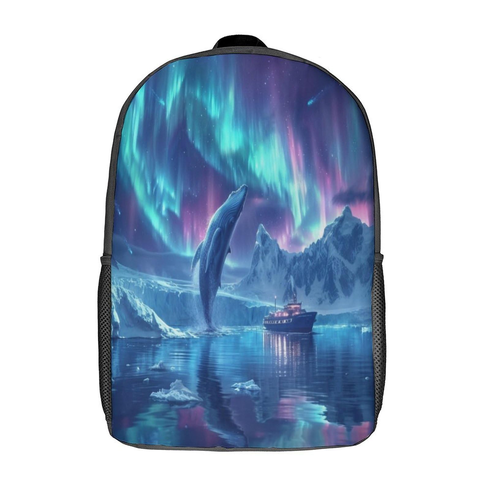 Sac à dos baleine galaxie 3D avec grands compartiments de 17" - 8
