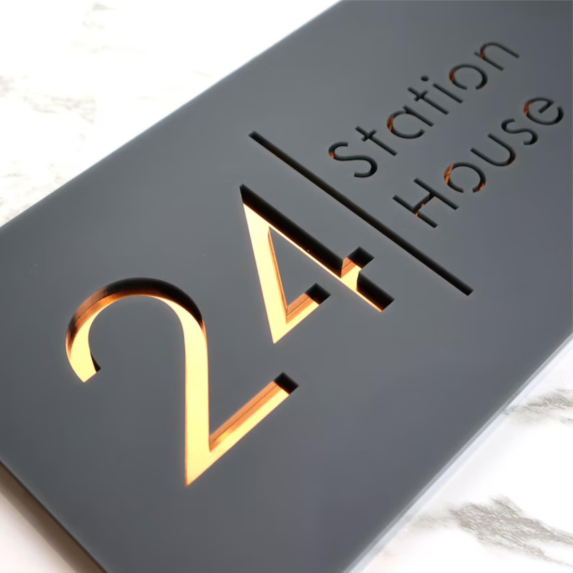 Name Plates for Home Entrance Outdoor | Matt Black Acrylic 30x15cm 3D Letters- Ideal for Home, Office and Outdoor Entrances With Stainless Steel Screws | House Door name plates-image-46